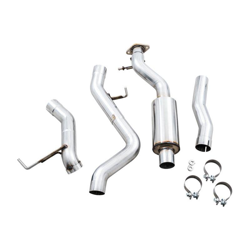 AWE Tuning 2021+ Ford Bronco 0FG Exhaust (No Tips) w/ Bash Guard - NP Motorsports