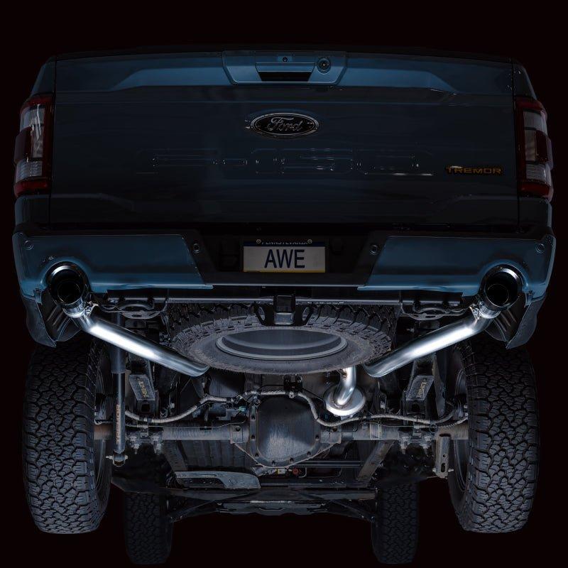 AWE Tuning 2021+ Ford F-150 Tremor (w/ Bumper Cutouts) 0FG Non-Resonated Catback -Diamond Black Tips - NP Motorsports