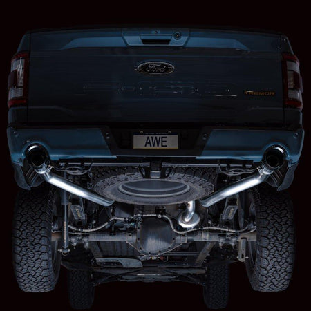 AWE Tuning 2021+ Ford F-150 Tremor (w/ Bumper Cutouts) 0FG Non-Resonated Catback -Diamond Black Tips - NP Motorsports