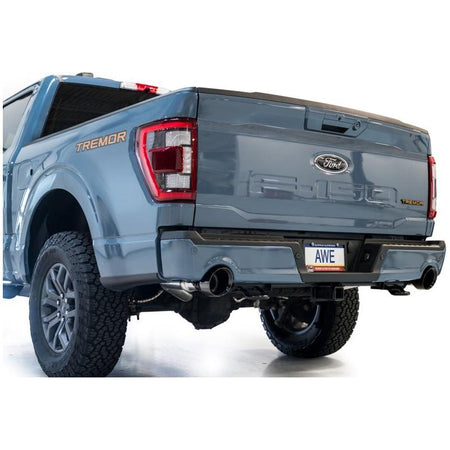 AWE Tuning 2021+ Ford F-150 Tremor (w/ Bumper Cutouts) 0FG Non-Resonated Catback -Diamond Black Tips - NP Motorsports