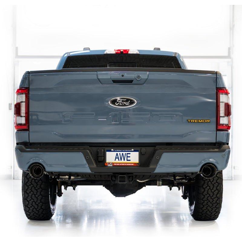 AWE Tuning 2021+ Ford F-150 Tremor (w/ Bumper Cutouts) 0FG Non-Resonated Catback -Diamond Black Tips - NP Motorsports