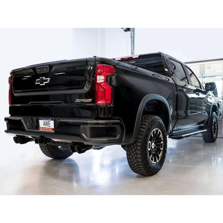 AWE Tuning 22-23 GMC Sierra 1500 AT4X 6.2L 0FG Catback Split Dual (Flat Bumper) - Diamond Black Tips - NP Motorsports