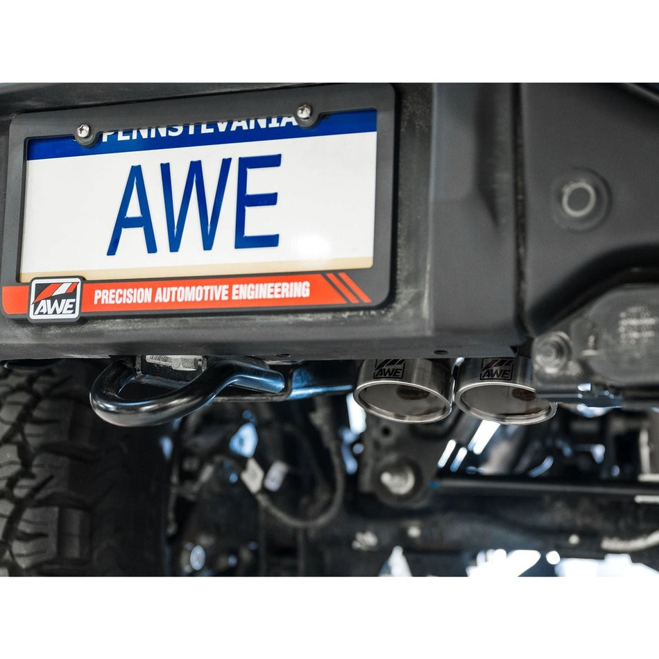 AWE Tuning 22-24 Ford Bronco Raptor 4WD Dual BashGuards Cat-Back SwitchPath Exhaust (No Tips) - NP Motorsports