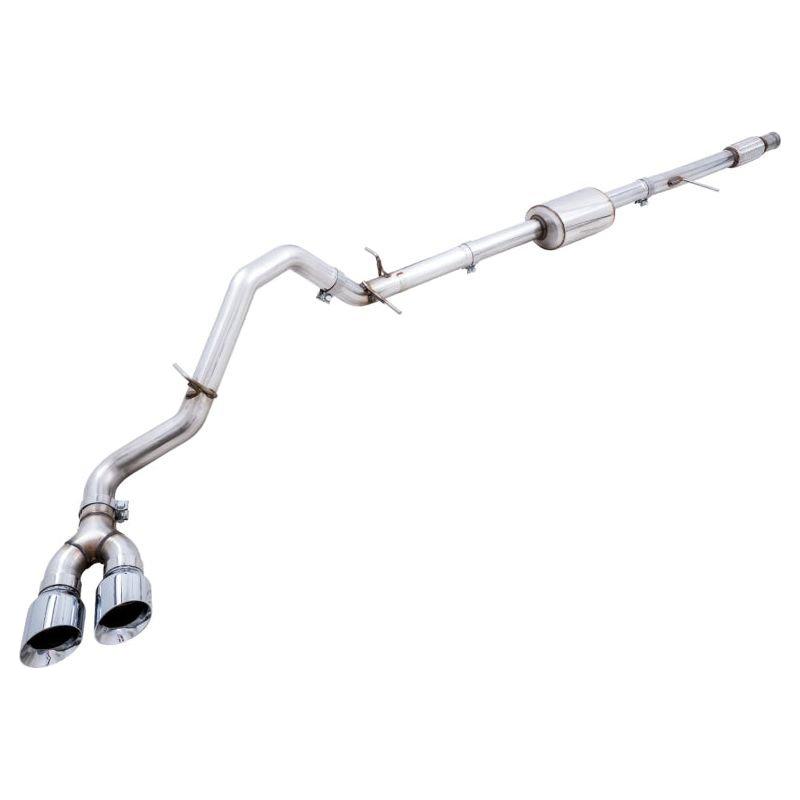 AWE Tuning 4th Gen GM 1500 5.3L 0FG Catback Dual Side Exit (Flat Bumper) - Chrome Tips - NP Motorsports