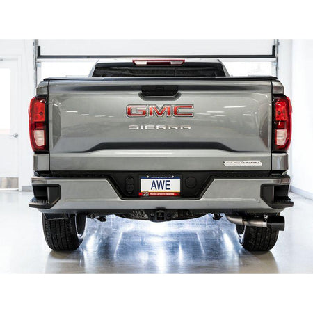 AWE Tuning 4th Gen GM 1500 5.3L 0FG Catback Dual Side Exit (Flat Bumper) - Diamond Tips - NP Motorsports