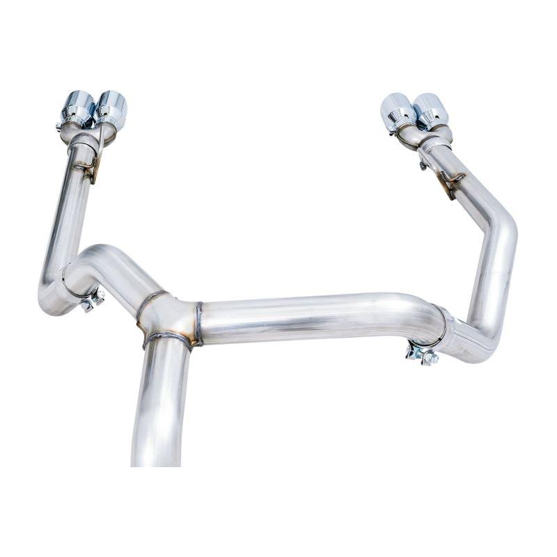 AWE Tuning 4th Gen GM 1500 5.3L 0FG Catback Split Rear Exit (w/ Bumper Cutouts) - Quad Chrome Tips - NP Motorsports