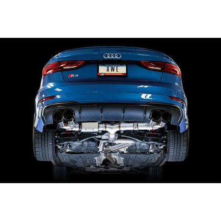 AWE Tuning Audi 8V S3 SwitchPath Exhaust w/Diamond Black Tips 102mm - NP Motorsports