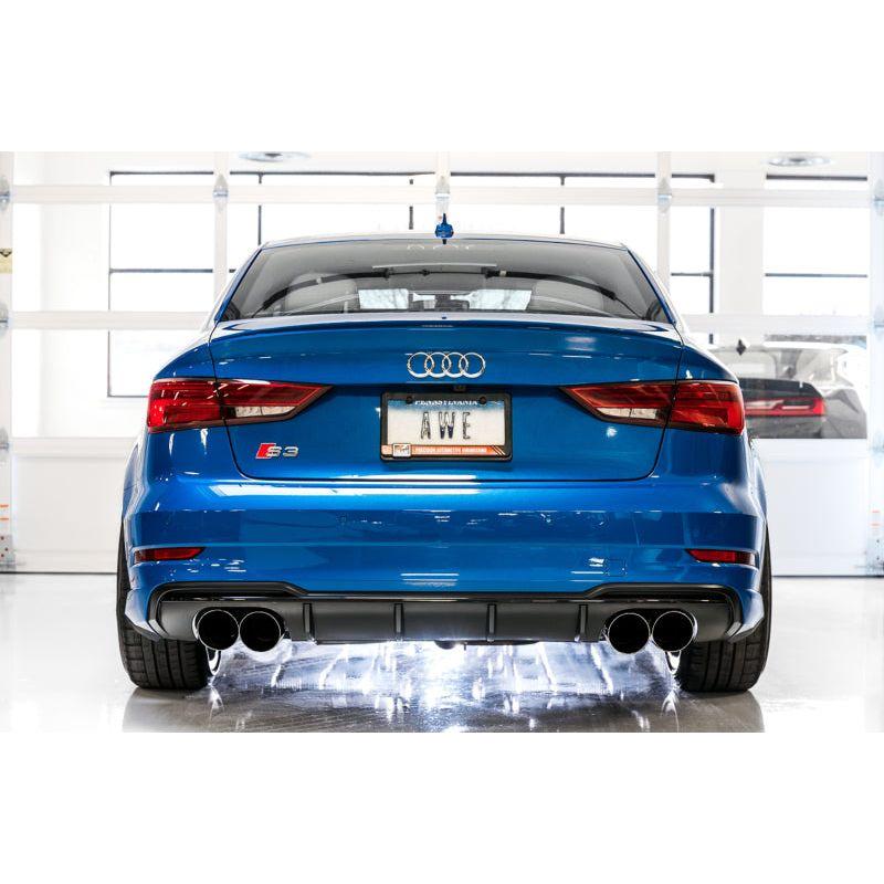 AWE Tuning Audi 8V S3 SwitchPath Exhaust w/Diamond Black Tips 102mm - NP Motorsports