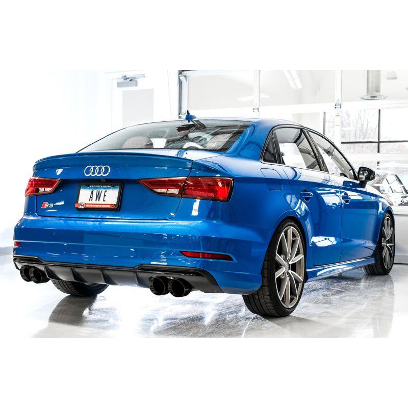 AWE Tuning Audi 8V S3 SwitchPath Exhaust w/Diamond Black Tips 102mm - NP Motorsports