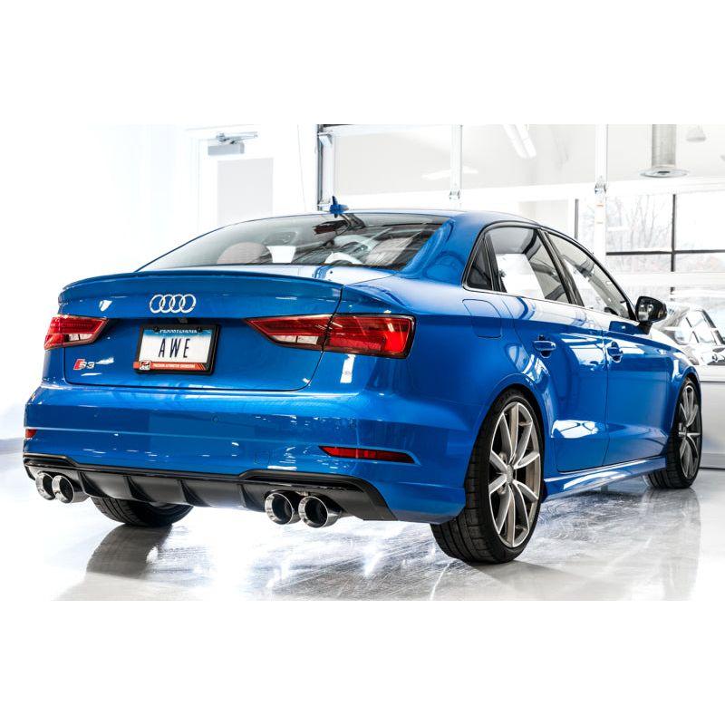 AWE Tuning Audi 8V S3 Track Edition Exhaust w/Chrome Silver Tips 102mm - NP Motorsports