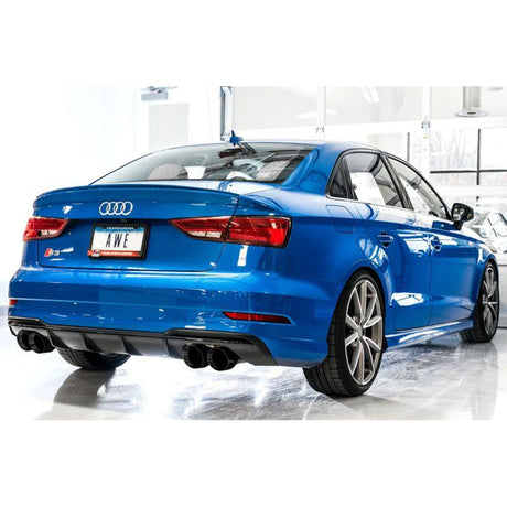 AWE Tuning Audi 8V S3 Track Edition Exhaust w/Diamond Black Tips 102mm - NP Motorsports