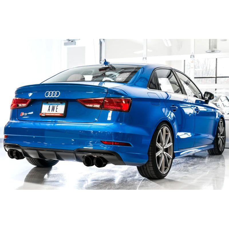AWE Tuning Audi 8V S3 Track Edition Exhaust w/Diamond Black Tips 102mm - NP Motorsports