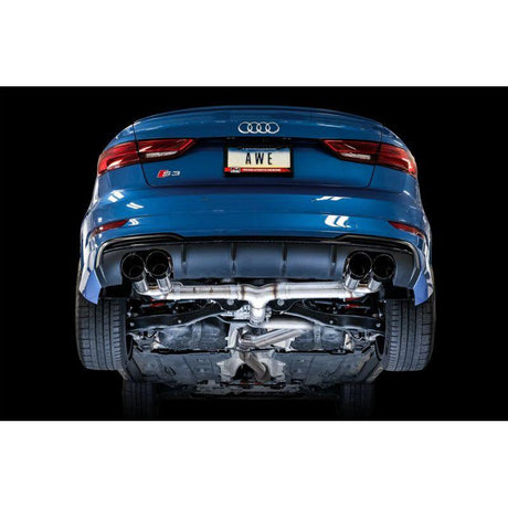 AWE Tuning Audi 8V S3 Track Edition Exhaust w/Diamond Black Tips 102mm - NP Motorsports