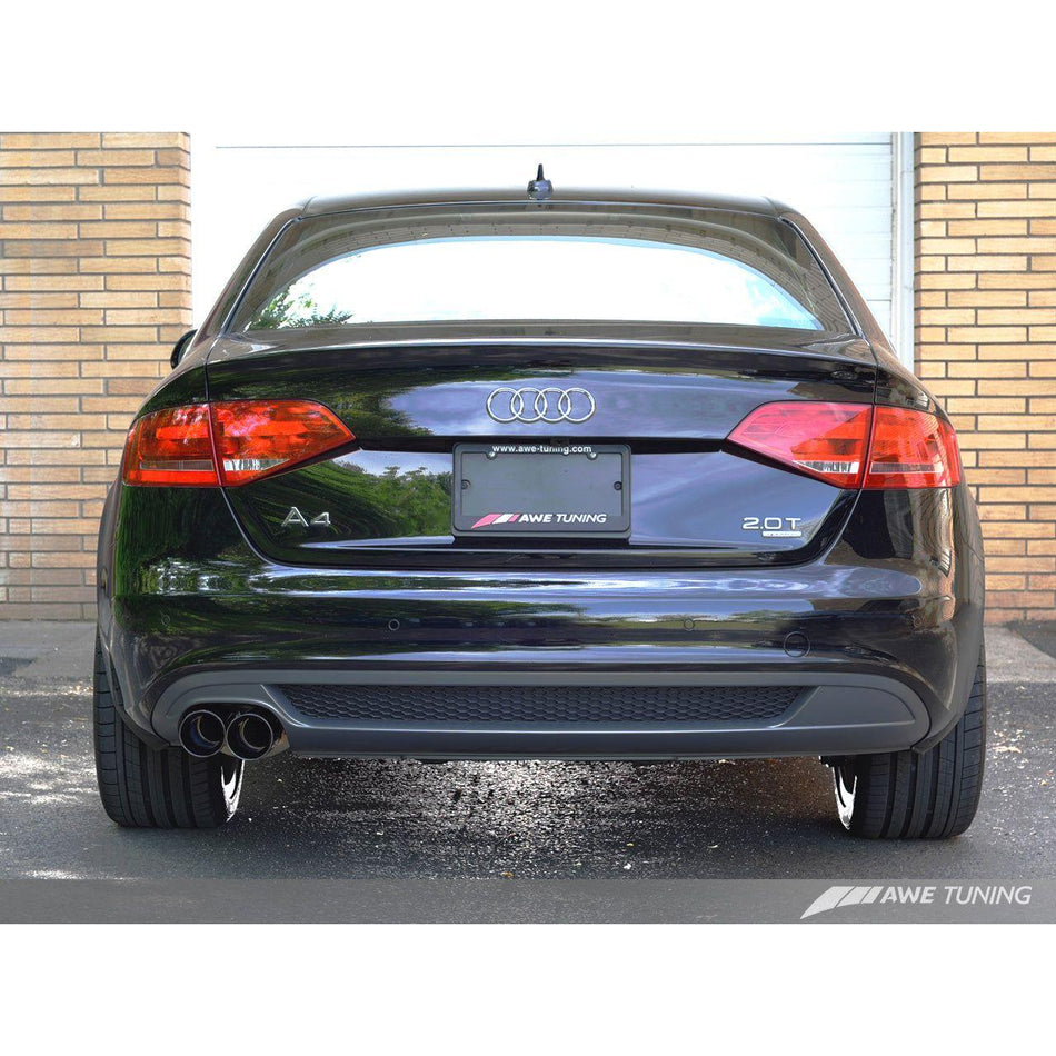 AWE Tuning Audi B8 A4 Touring Edition Exhaust - Quad Tip Diamond Black Tips - Does not fit Cabriolet - NP Motorsports