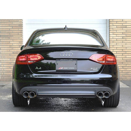 AWE Tuning Audi B8 A4 Touring Edition Exhaust - Quad Tip Polished Silver Tips - Does Not Fit Cabrio - NP Motorsports
