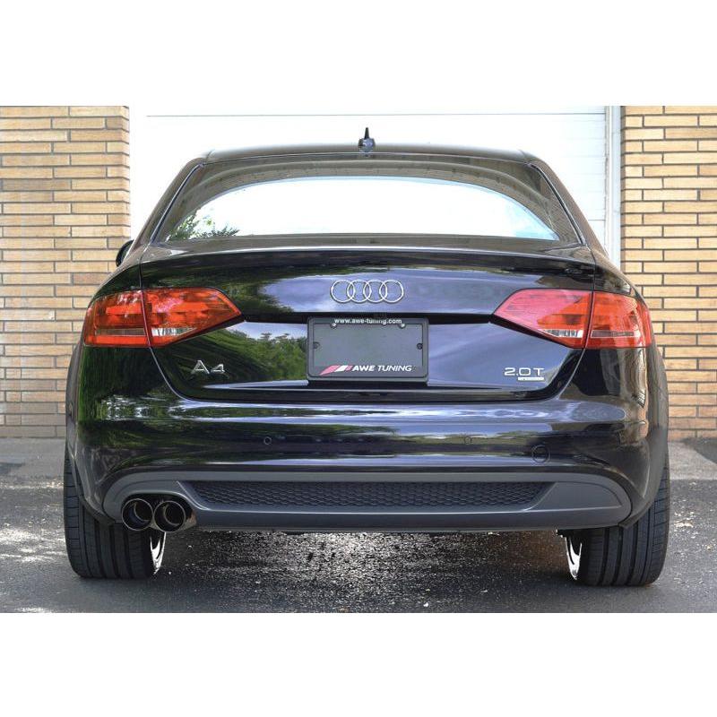 AWE Tuning Audi B8 A4 Touring Edition Exhaust - Single Side Diamond Black Tips - NP Motorsports