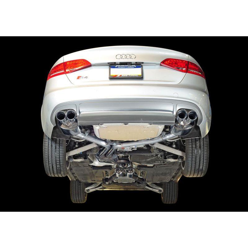AWE Tuning Audi B8 / B8.5 S4 3.0T Touring Edition Exhaust - Chrome Silver Tips (90mm) - NP Motorsports