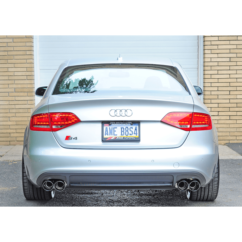 AWE Tuning Audi B8 / B8.5 S4 3.0T Touring Edition Exhaust - Chrome Silver Tips (90mm) - NP Motorsports