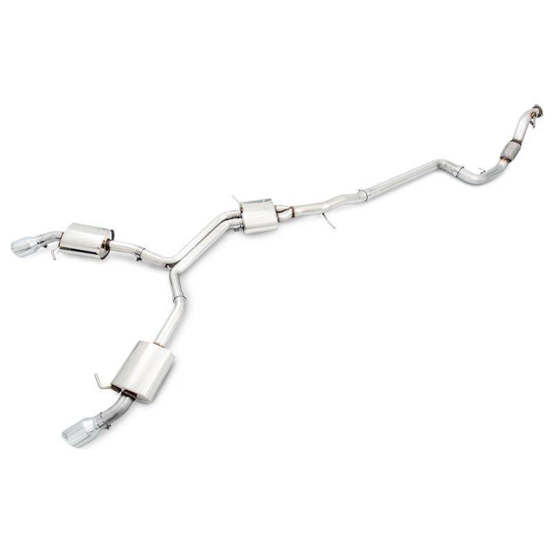 AWE Tuning Audi B9 A4 Touring Edition Exhaust Dual Outlet - Chrome Silver Tips (Includes DP) - NP Motorsports