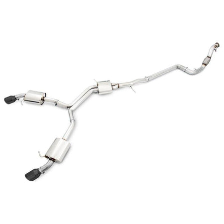 AWE Tuning Audi B9 A4 Touring Edition Exhaust Dual Outlet - Diamond Black Tips (Includes DP) - NP Motorsports