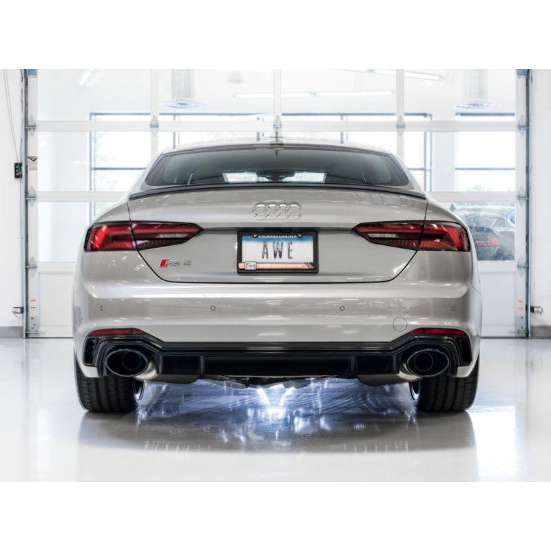 AWE Tuning Audi B9 RS 5 Sportback Touring Edition Exhaust-Non Resonated- Diamond Black RS Style Tips - NP Motorsports