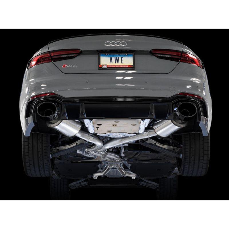 AWE Tuning Audi B9 RS 5 Sportback Touring Edition Exhaust-Non Resonated- Diamond Black RS Style Tips - NP Motorsports