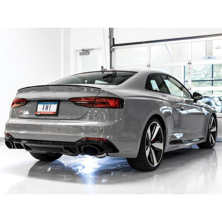 AWE Tuning Audi B9 RS 5 Sportback Touring Edition Exhaust-Non Resonated- Diamond Black RS Style Tips - NP Motorsports