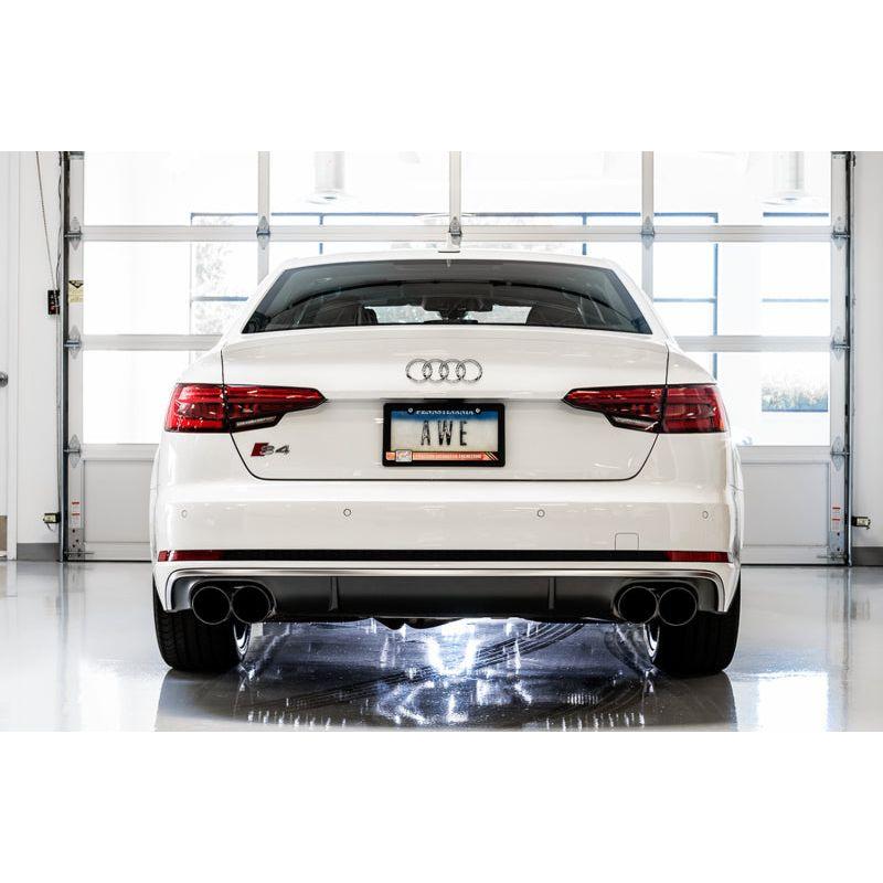 AWE Tuning Audi B9 S4 SwitchPath Exhaust - Non-Resonated (Black 102mm Tips) - NP Motorsports