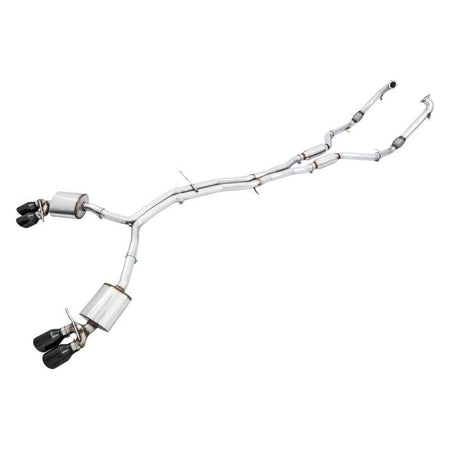 AWE Tuning Audi B9 S4 Touring Edition Exhaust - Non-Resonated (Black 102mm Tips) - NP Motorsports