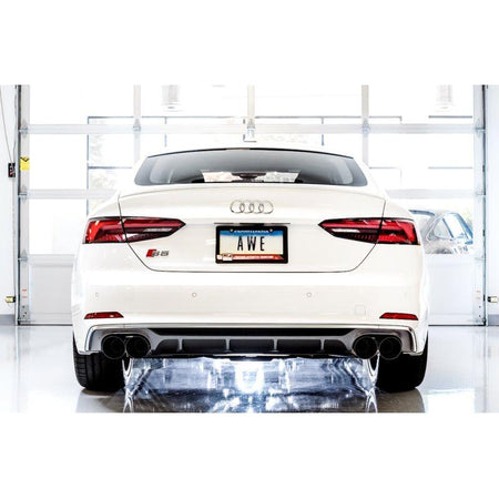 AWE Tuning Audi B9 S4 Track Edition Exhaust - Non-Resonated (Black 102mm Tips) - NP Motorsports