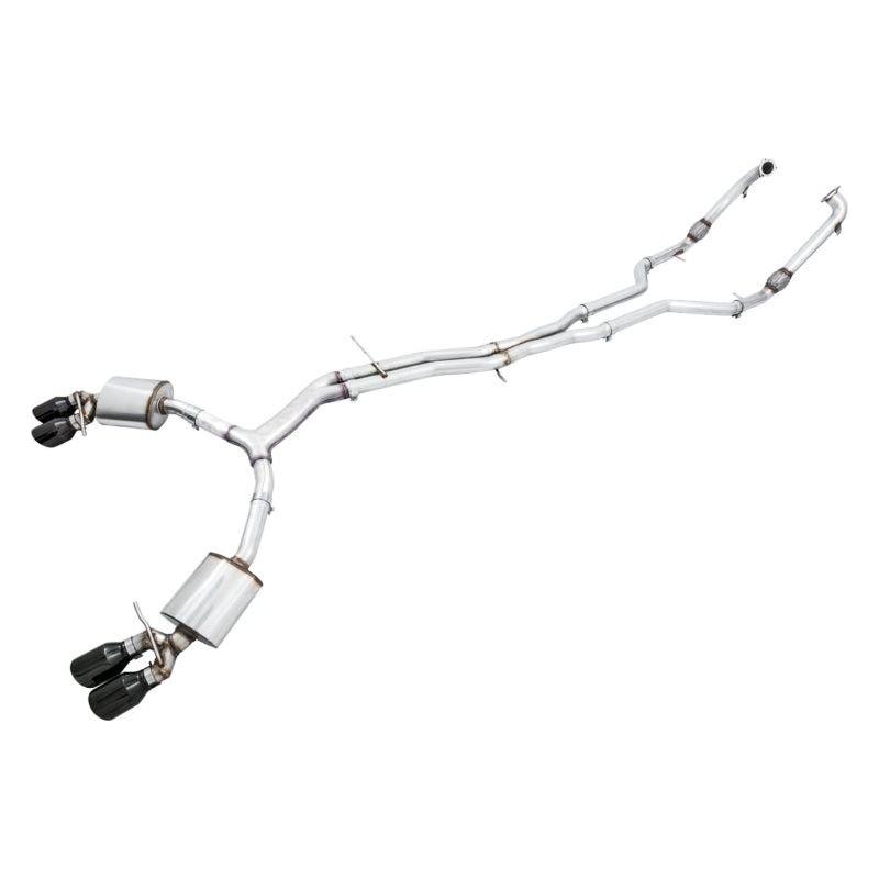 AWE Tuning Audi B9 S5 Sportback Touring Edition Exhaust - Non-Resonated (Black 102mm Tips) - NP Motorsports