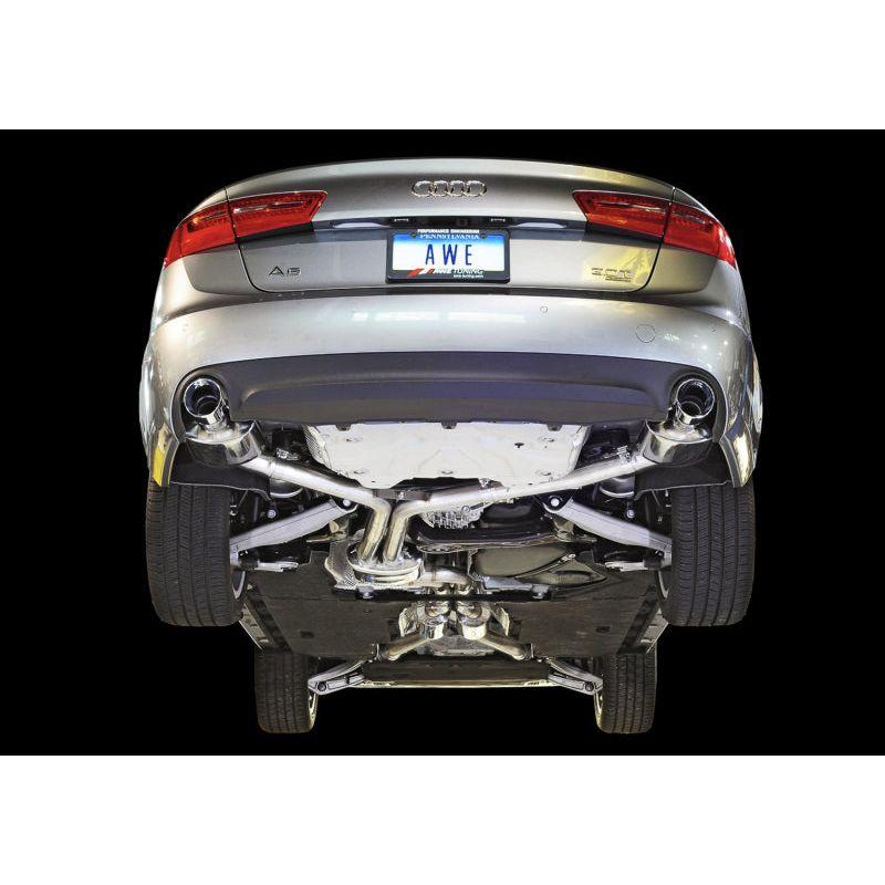AWE Tuning Audi C7 A6 3.0T Touring Edition Exhaust - Dual Outlet Chrome Silver Tips - NP Motorsports