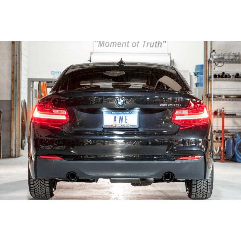 AWE Tuning BMW F22 M235i / M240i Touring Edition Axle-Back Exhaust - Diamond Black Tips (102mm) - NP Motorsports