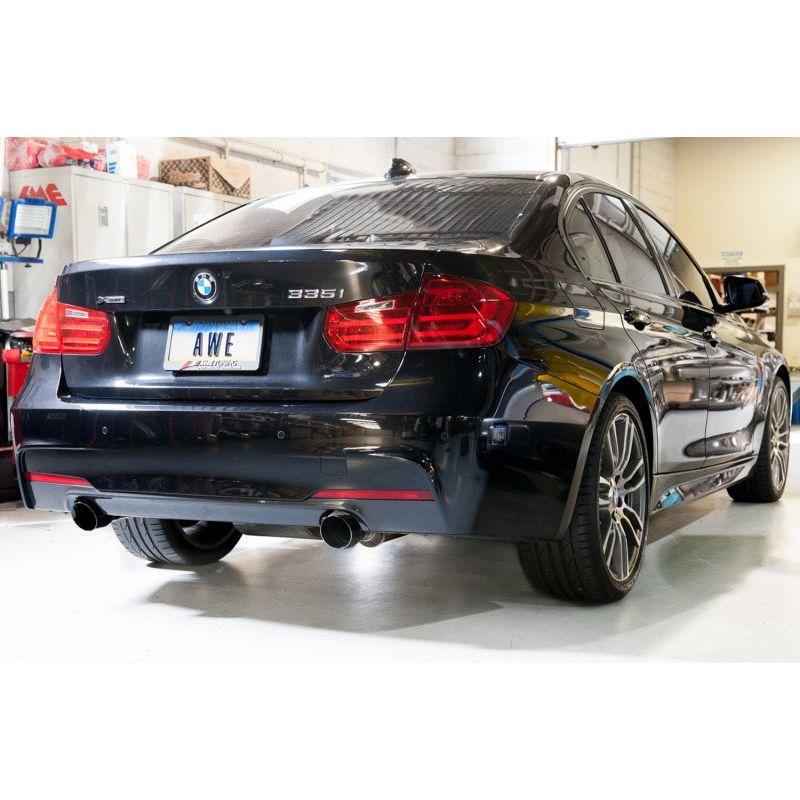 AWE Tuning BMW F3X 335i/435i Touring Edition Axle-Back Exhaust - Diamond Black Tips (102mm) - NP Motorsports