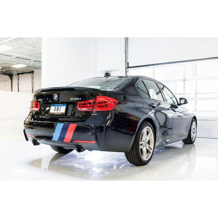 AWE Tuning BMW F3X 340i Touring Edition Axle-Back Exhaust - Chrome Silver Tips (102mm) - NP Motorsports