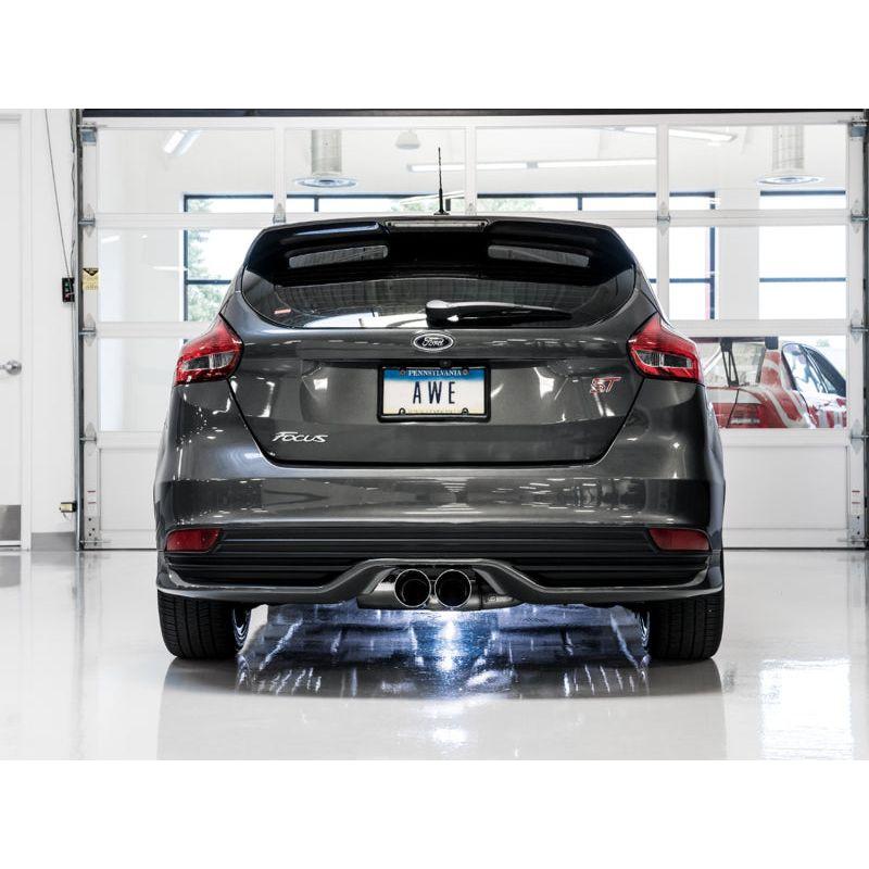 AWE Tuning Ford Focus ST Touring Edition Cat-back Exhaust - Resonated - Chrome Silver Tips - NP Motorsports