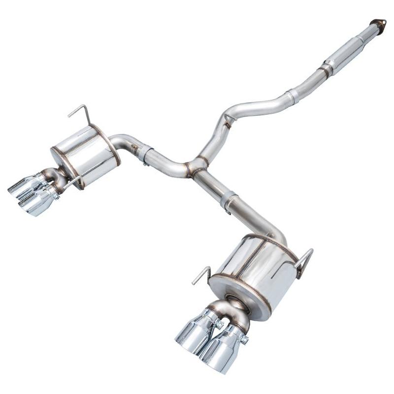 AWE Tuning Subaru STI VA / WRX GV / STI GV Sedan Touring Edition Exhaust - Chrome Silver Tip (102mm) - NP Motorsports