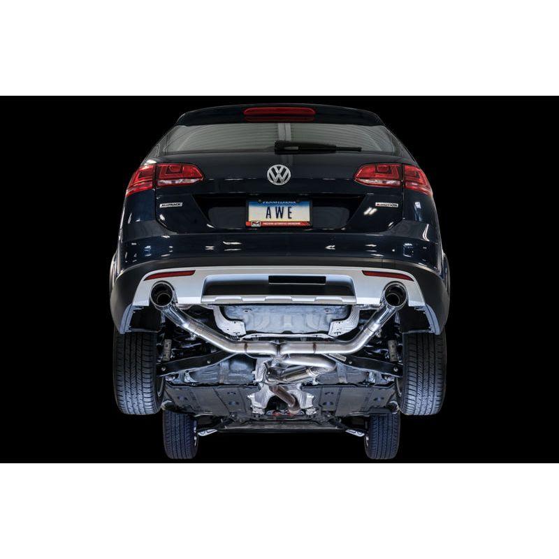 AWE Tuning VW MK7 Golf Alltrack/Sportwagen 4Motion Track Edition Exhaust - Polished Silver Tips - NP Motorsports