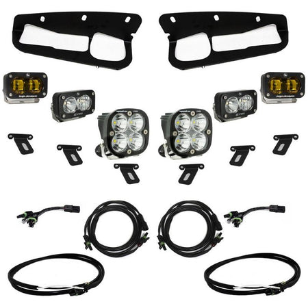 Baja Designs 21-22 Ford Bronco w/Steel Bumper S2 SAE Pro Fog Pocket Light Kit w/Upfitter - Amber - NP Motorsports