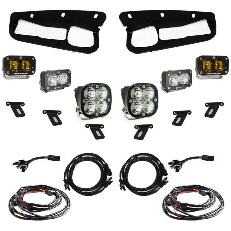 Baja Designs 21-22 Ford Bronco w/Steel Bumper S2 SAE Sportsmen Fog Pocket Light Kit - Amber - NP Motorsports