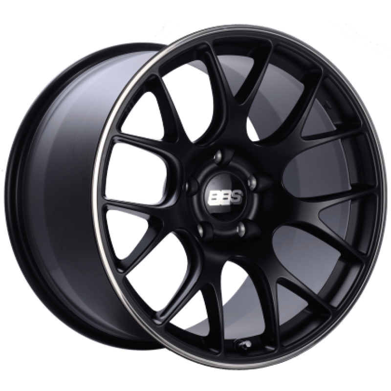BBS CH-R 19x8.5 5x112 ET40 Satin Black Polished Rim Protector Wheel -82mm PFS/Clip Required - NP Motorsports