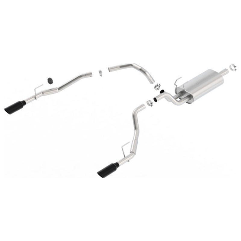 Borla 09-17 Ram 1500 5.7L V8 5in Single Tip Black Chrome Cat-Back Touring Exhaust Through Bumper - NP Motorsports