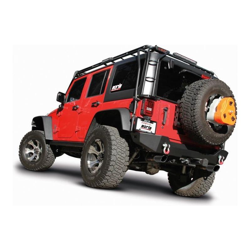 Borla 12-16 Jeep Wrangler 3.6AT/MT 4WD 2+4DR S/ SQ /RL/AC SR 2.5in, 2in Tip 3.5 sqx8 Black Chrome - NP Motorsports