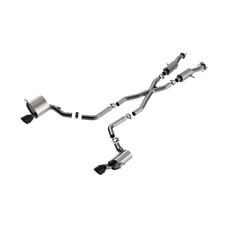 Borla 15-21 Jeep Grand Cherokee SRT 6.4L V8 AWD S-Type Cat-Back Exhaust System - Black Tips T-304SS - NP Motorsports