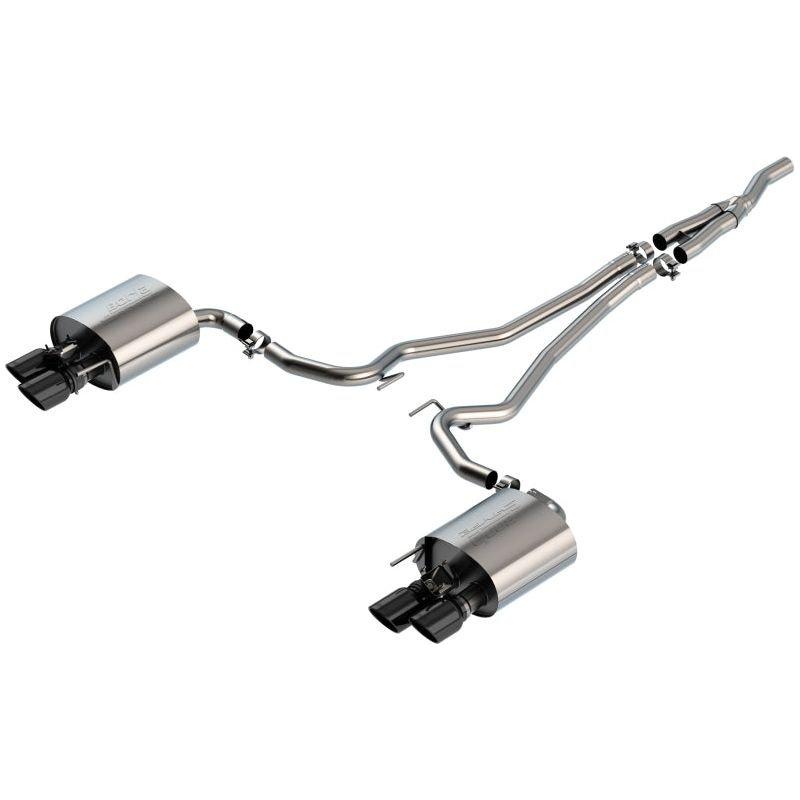 Borla 19-20 Ford Mustang Ecoboost 2.3L 2.25in S-type Exhaust w/ Valves - Black Chrome Tips - NP Motorsports