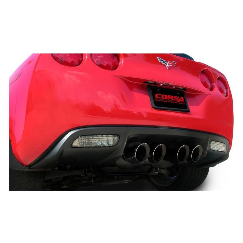 Corsa 06-13 Chevrolet Corvette C6 Z06 7.0L V8 Black Sport Axle-Back Exhaust - NP Motorsports