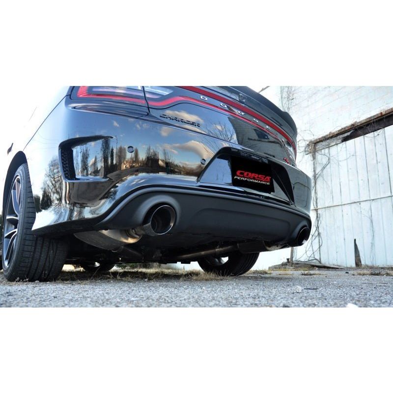 Corsa 15-16 Dodge Charger SRT/Scat Pack/R/T 6.4L Black Xtreme Cat-Back Exhaust - NP Motorsports