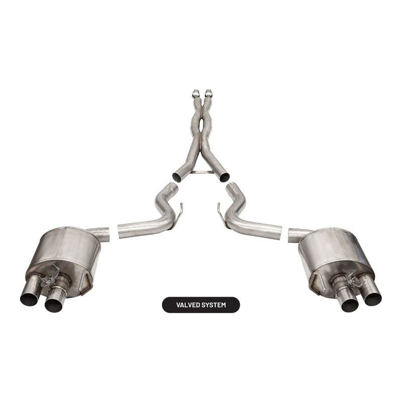 Corsa 2015-2020 Ford Mustang GT350/R 5.2L V8 Dual Rear Cat-Back- Stainless Dual Rear Exit - NP Motorsports