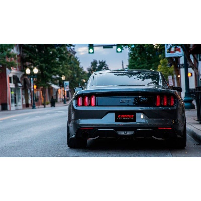 Corsa 2015 Ford Mustang GT 5.0 3in Cat Back Exhaust Black Dual Tips (Sport) - NP Motorsports