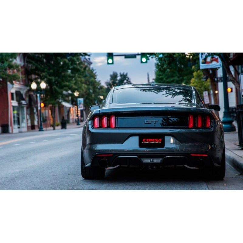 Corsa 2015 Ford Mustang GT 5.0 3in Cat Back Exhaust Black Dual Tips (Sport) - NP Motorsports